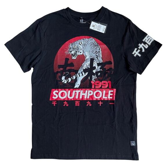 Southpole Y2K 1991 Tiger Men's Graphic Short Sleeve Crew Neck T-Shirt NWT Sz L - Picture 1 of 9